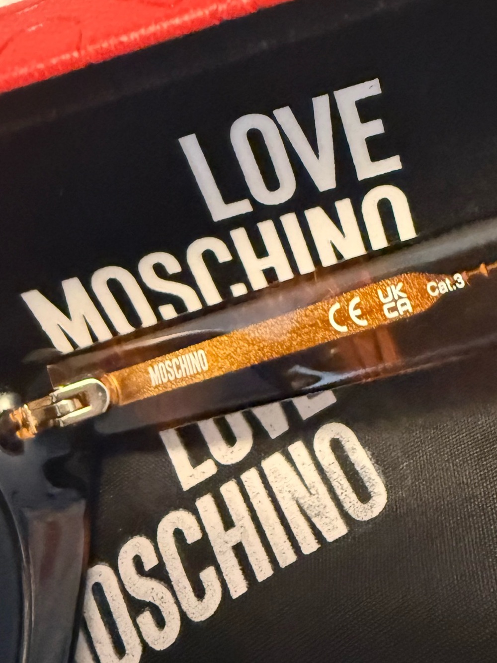 Moschino Tortoiseshell Sunglasses with Gold Logo - Picture 9 of 12